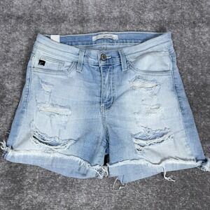 Kancan Shorts Women's 27 Blue Light Washed Estilo Distressed Cut Off Relaxed Fit